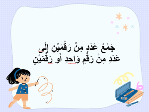 بوربوينت درس جمع عدد من رقمين إلي عدد مادة الرياضيات الصف الثاني الابتدائي