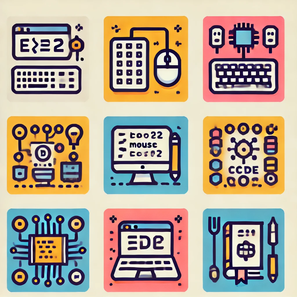 DALL·E 2024-07-08 10.10.08 – Create nine minimalist colored icons ...