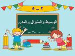 بوربوينت درس الوسيط والمنوال والمدى مادة الرياضيات للصف السادس الابتدائي